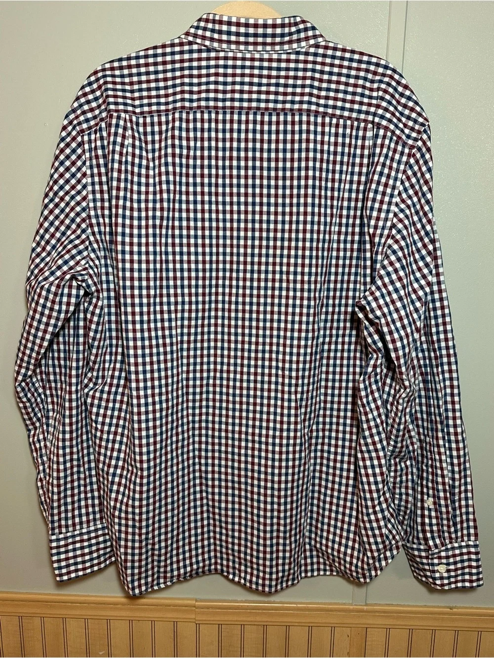 J. Crew Men's Red, Blue & White Gingham Button-Down Shirt Size XL